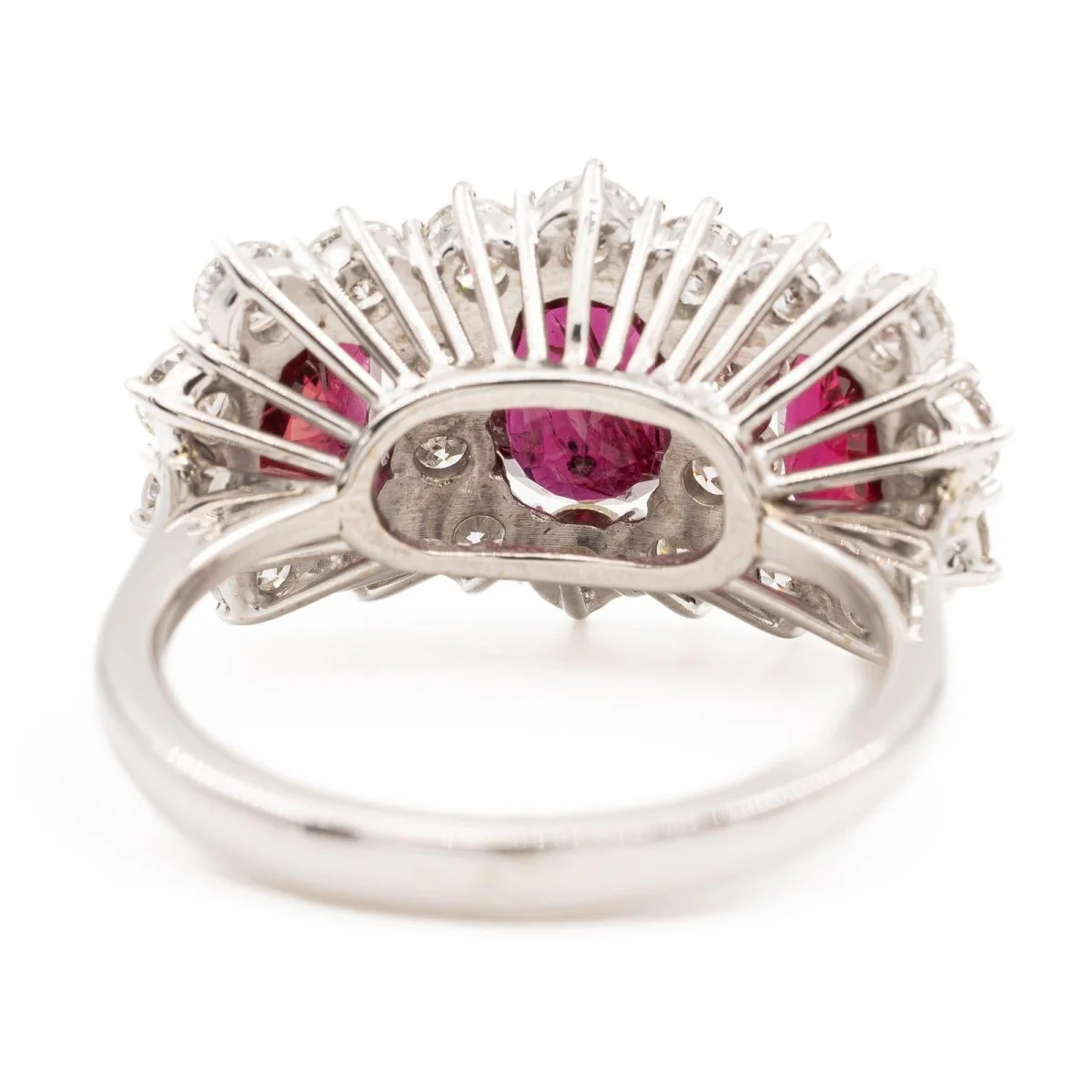 Bague Bandeau Or blanc Rubis - Image 5