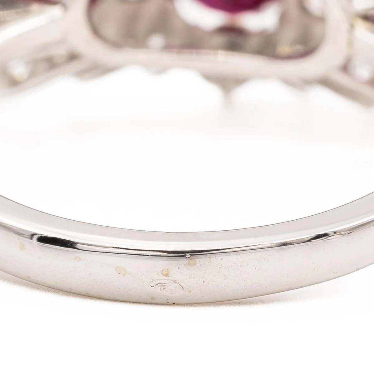 Bague Bandeau Or blanc Rubis - Image 6