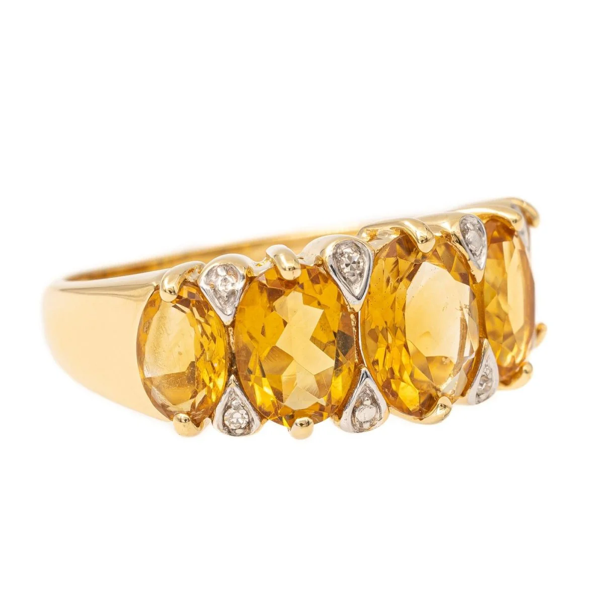 Bague Bandeau en or jaune et citrine - Image 3