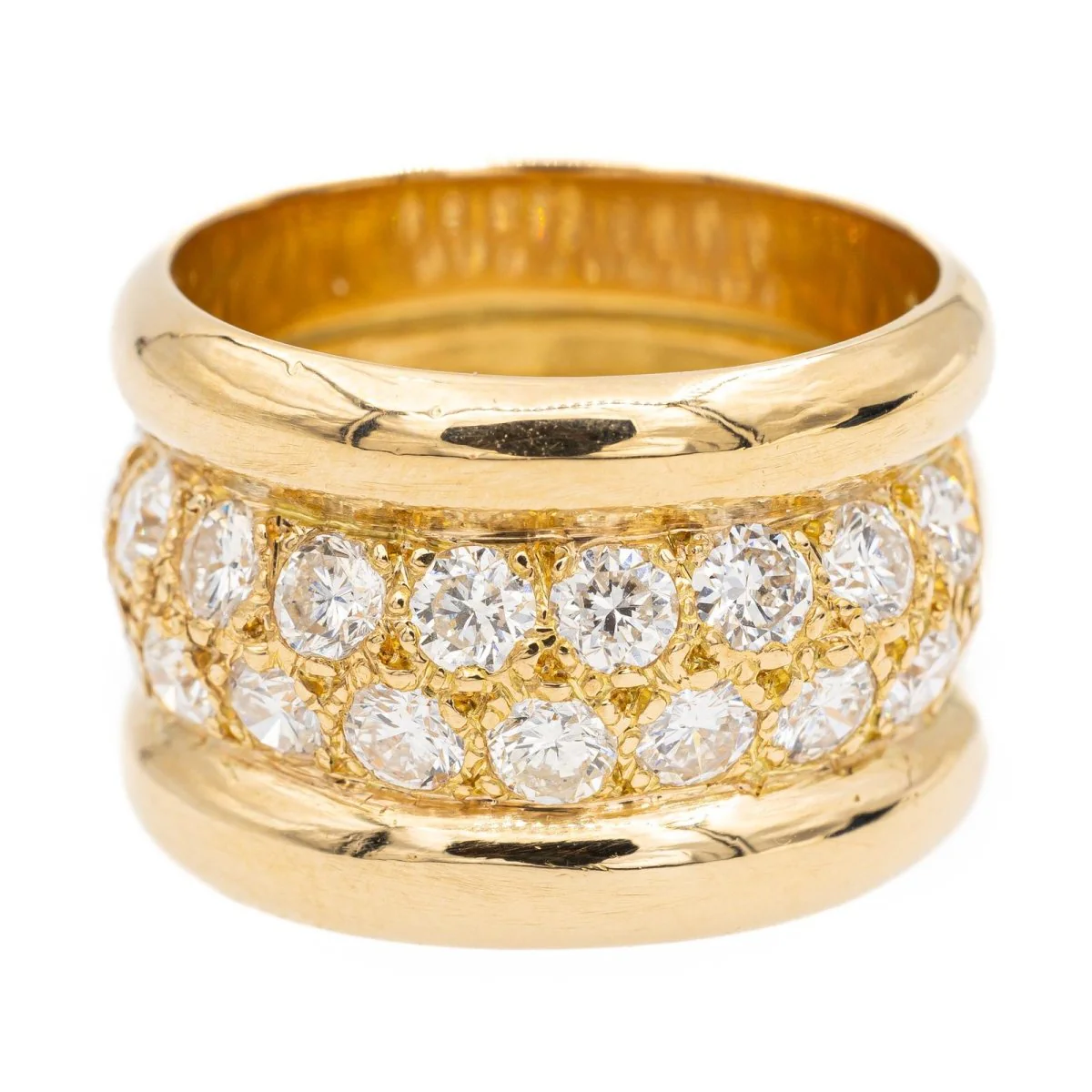 Bague Bandeau en or jaune et diamants