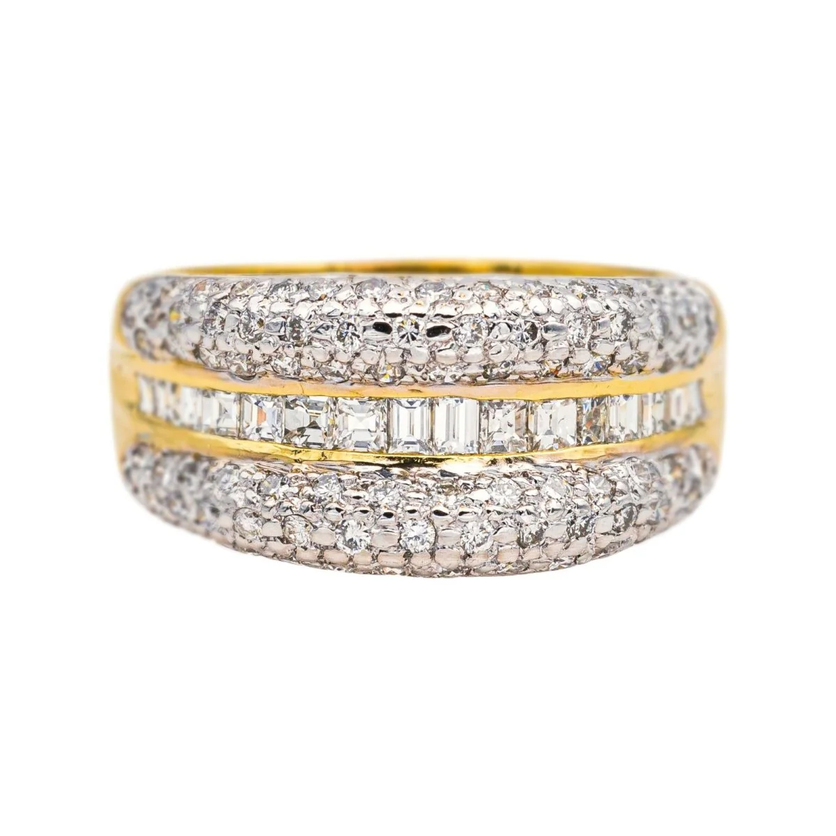 Bague Bandeau en or jaune et diamants