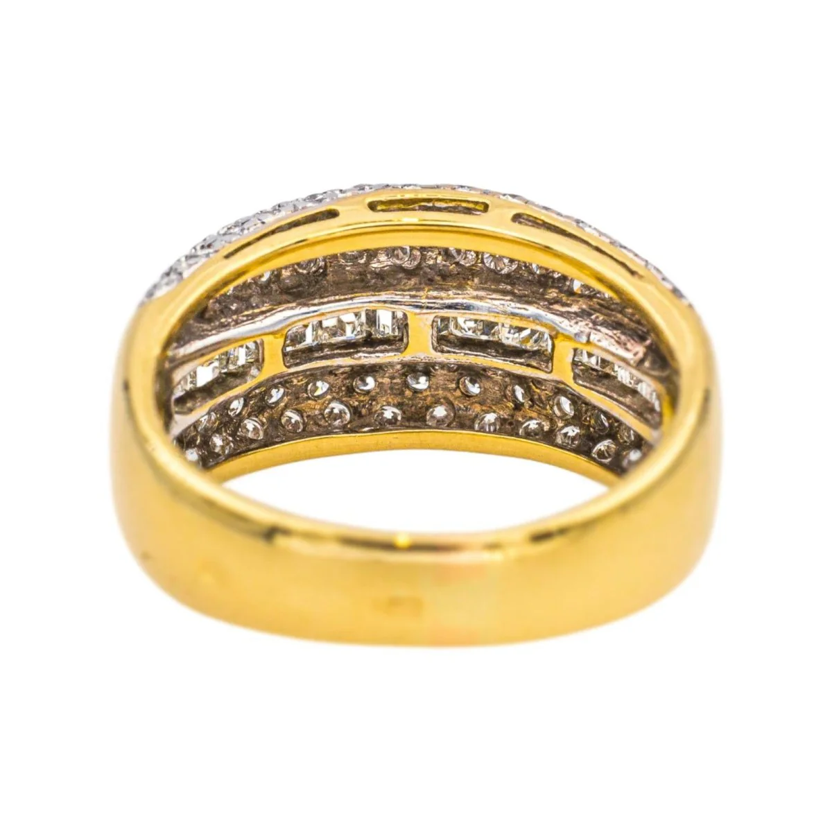 Bague Bandeau en or jaune et diamants - Image 5