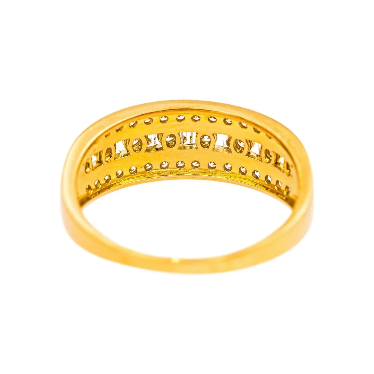 Bague Bandeau en or jaune et diamants - Image 5