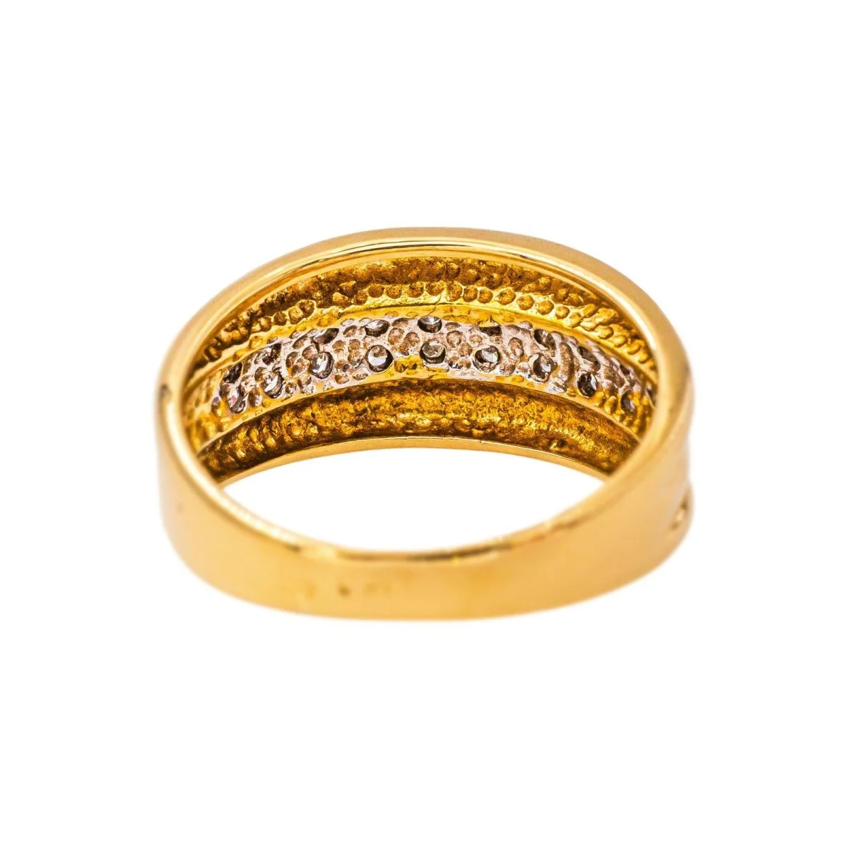 Bague Bandeau en or jaune et diamants - Image 5