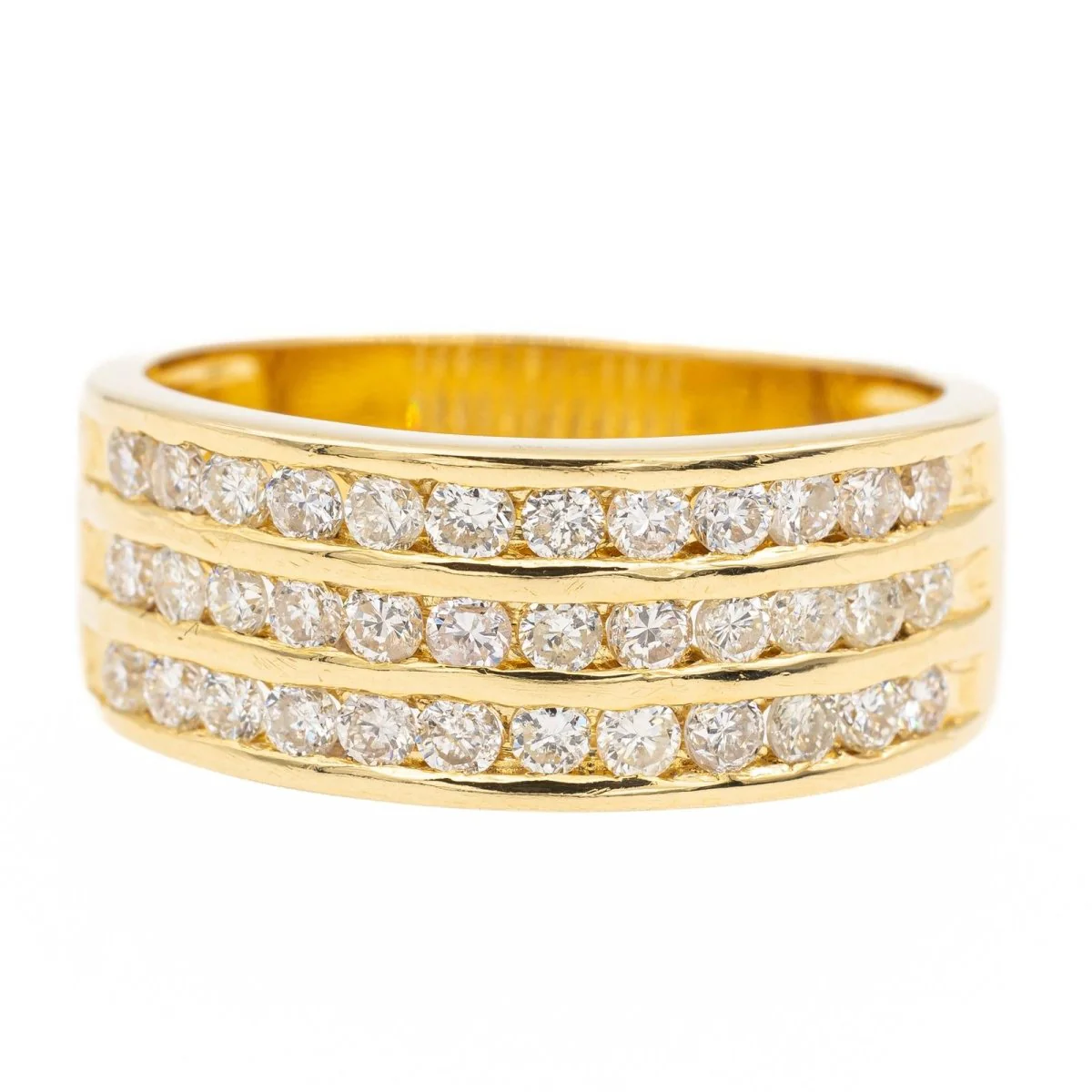 Bague Bandeau en or jaune et diamant