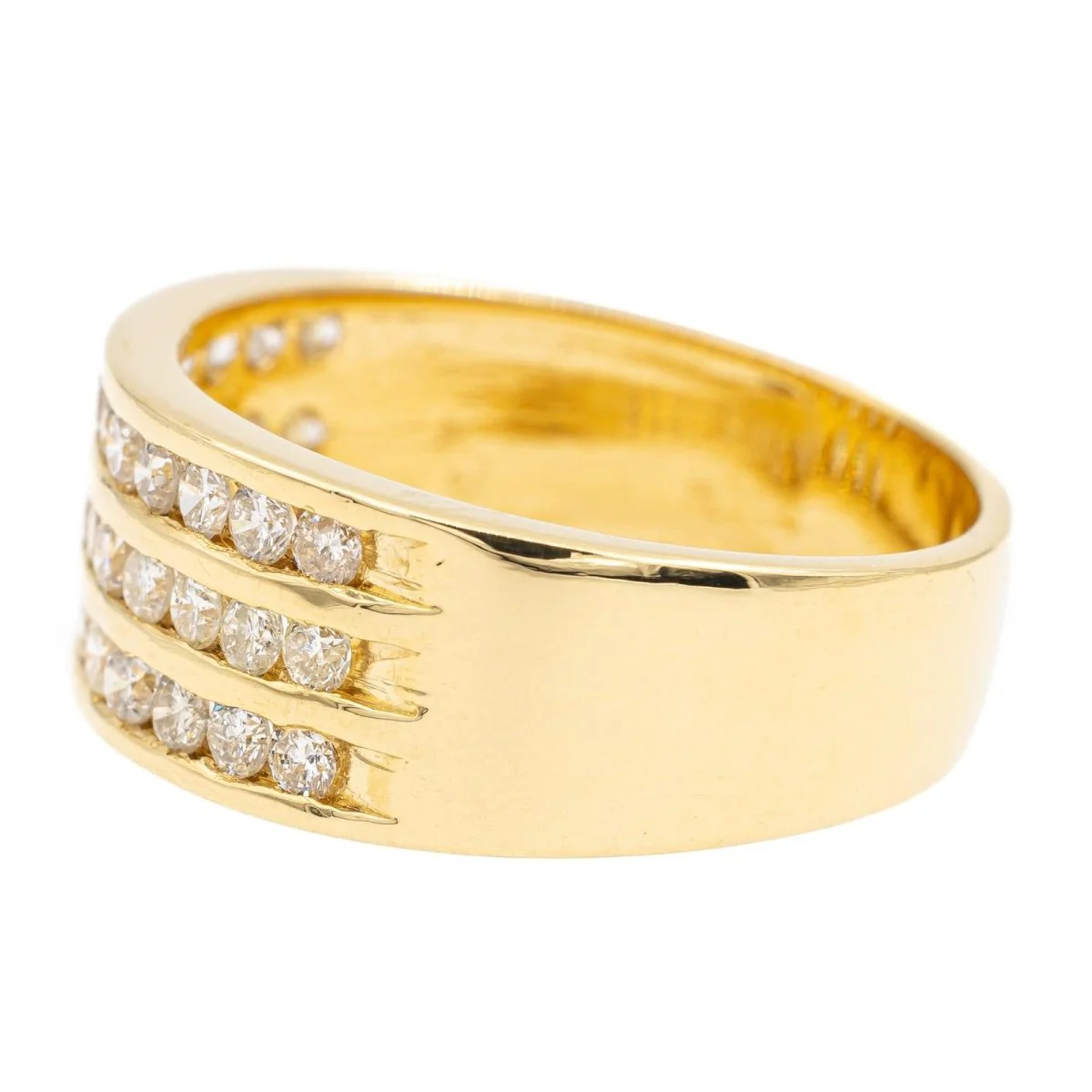 Bague Bandeau en or jaune et diamant - Image 3