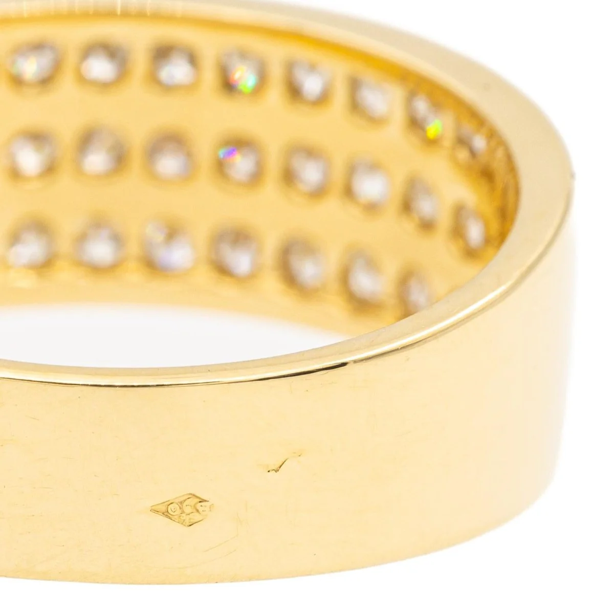 Bague Bandeau en or jaune et diamant - Image 5