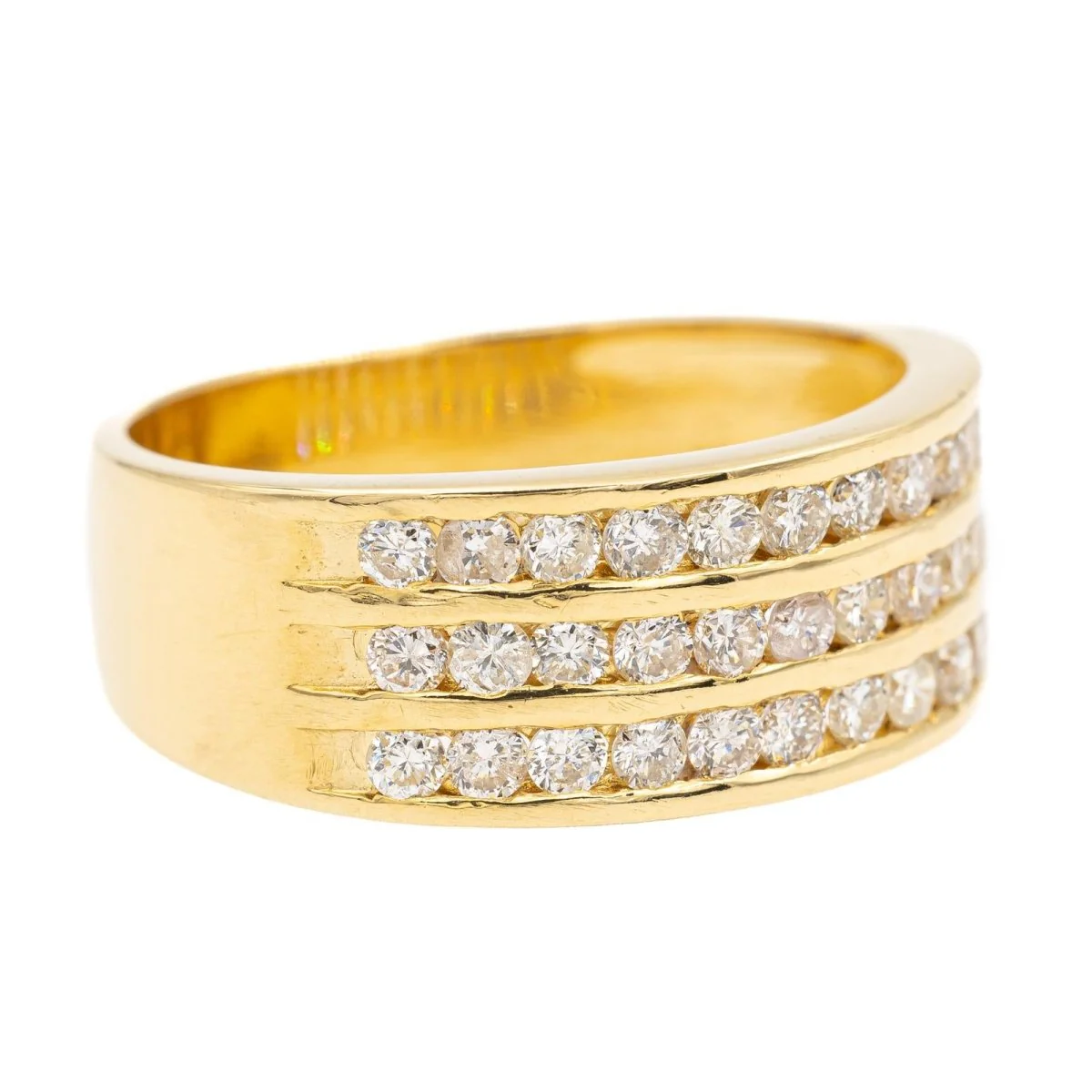 Bague Bandeau en or jaune et diamant - Image 6