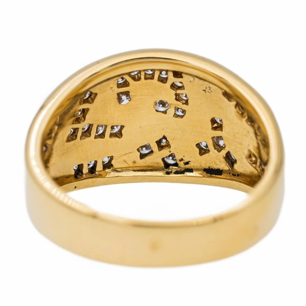 Bague Bandeau en or jaune et diamants - Image 4