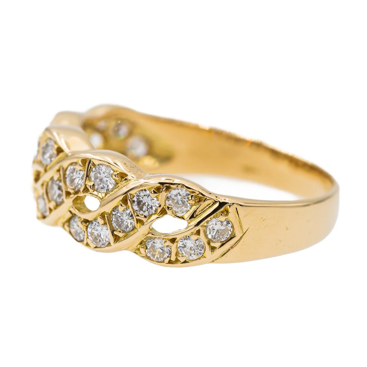 Bague Bandeau en or jaune et diamant - Image 4