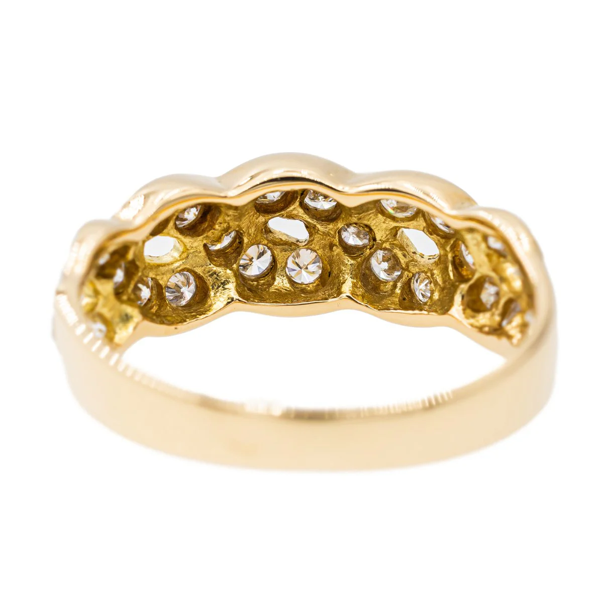 Bague Bandeau en or jaune et diamant - Image 5