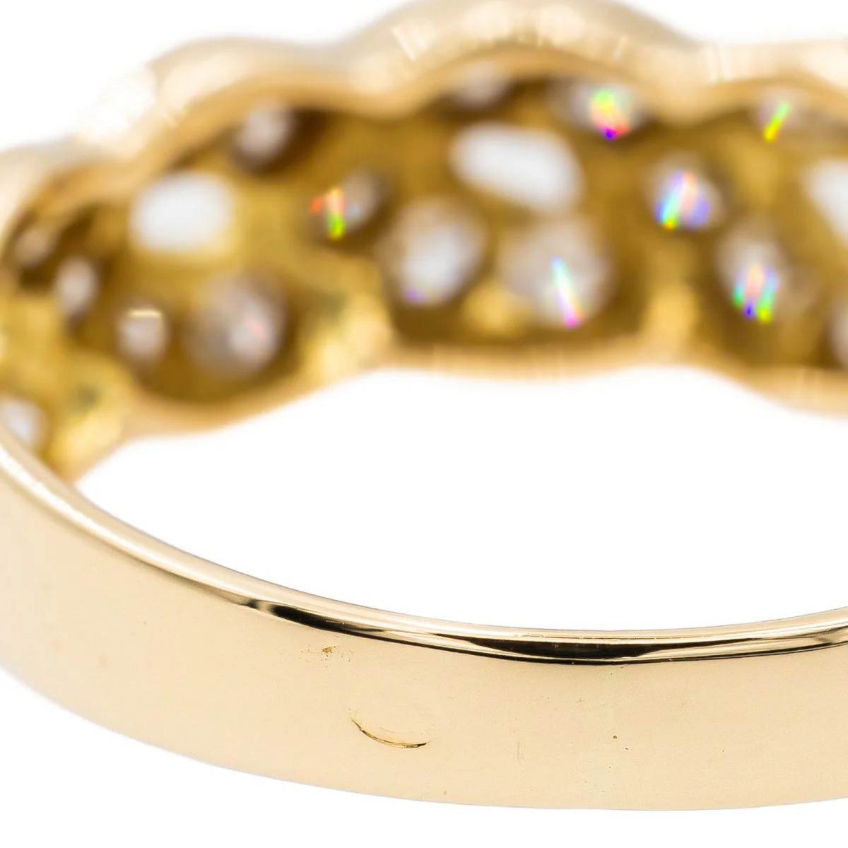 Bague Bandeau en or jaune et diamant - Image 6