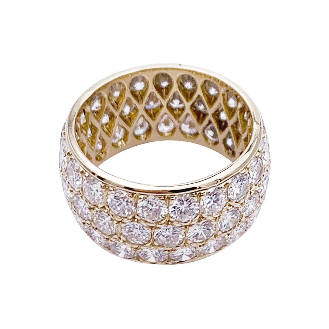 Bague bandeau, or jaune, diamants. - Image 4