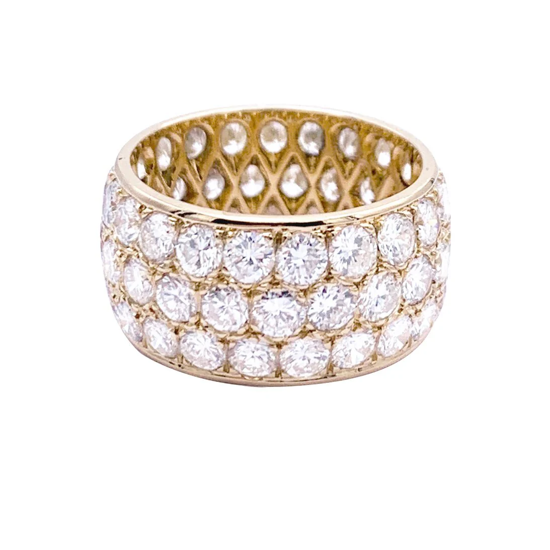 Bague bandeau, or jaune, diamants. - Image 6