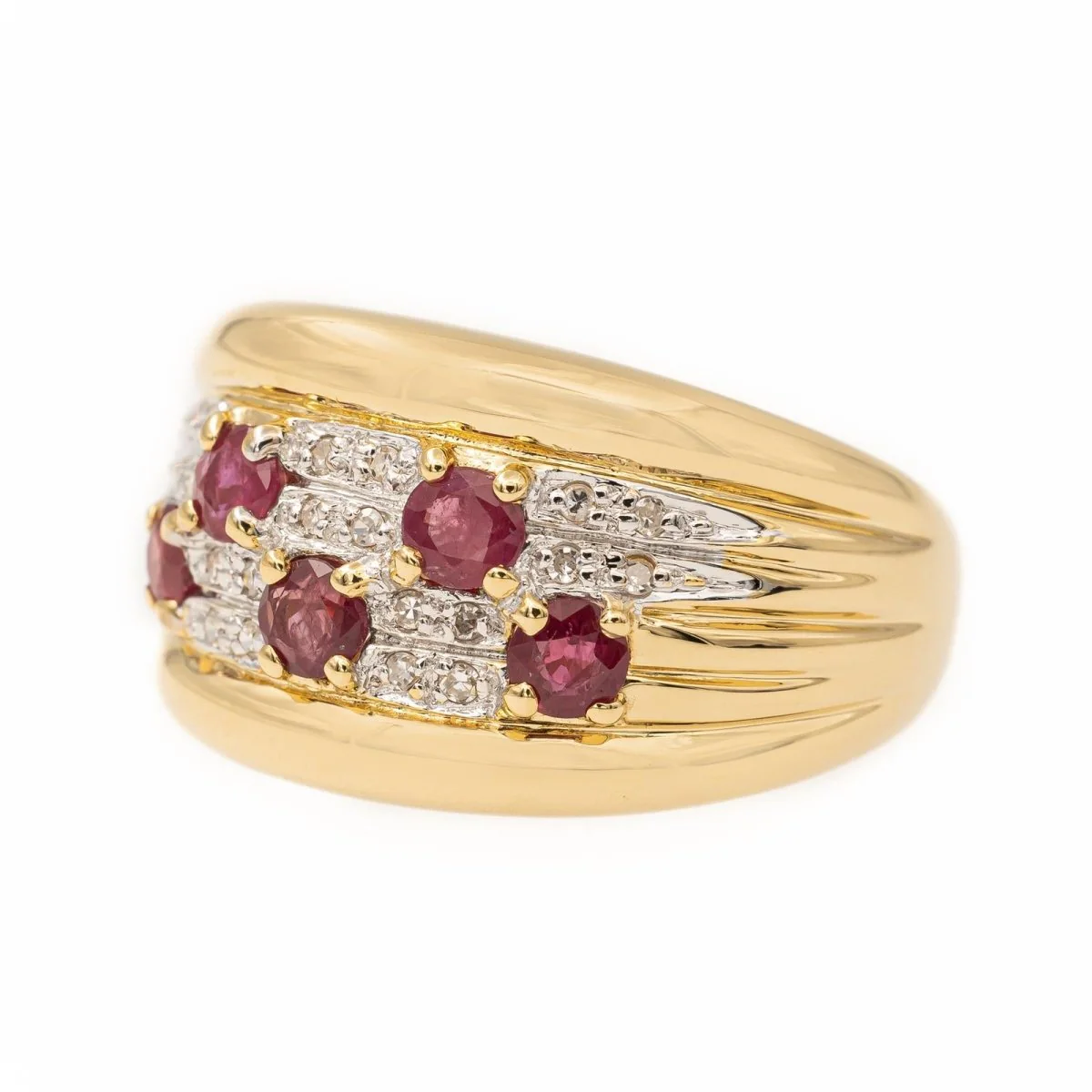Bague en or jaune et rubis - Image 2