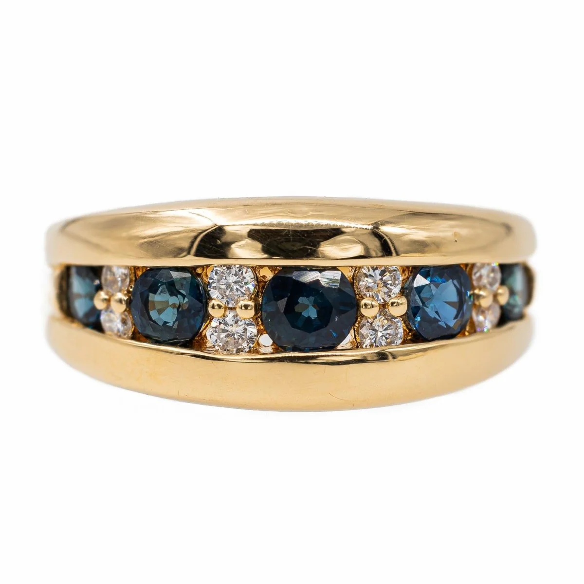 Bague Bandeau Or jaune Saphir