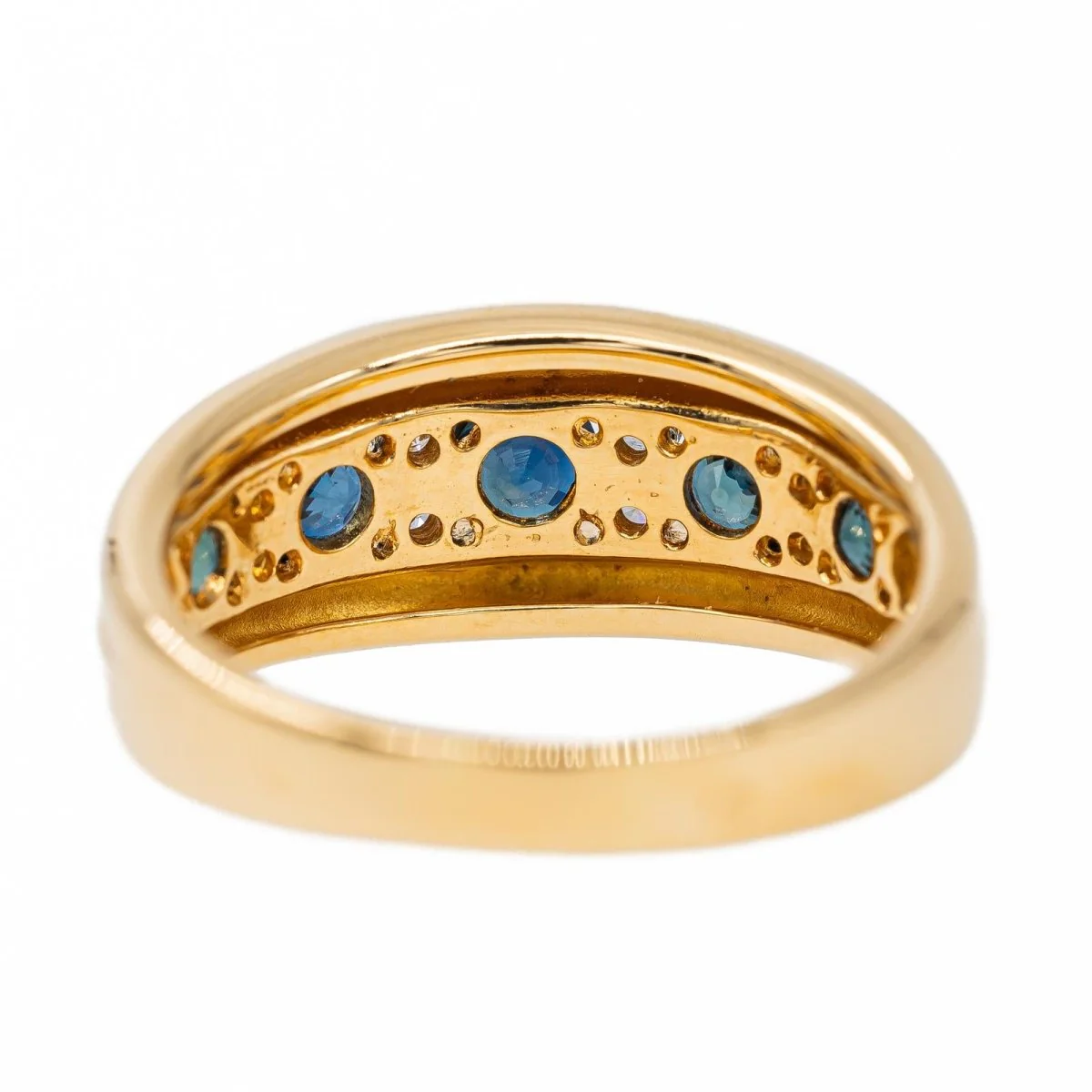 Bague Bandeau Or jaune Saphir - Image 5