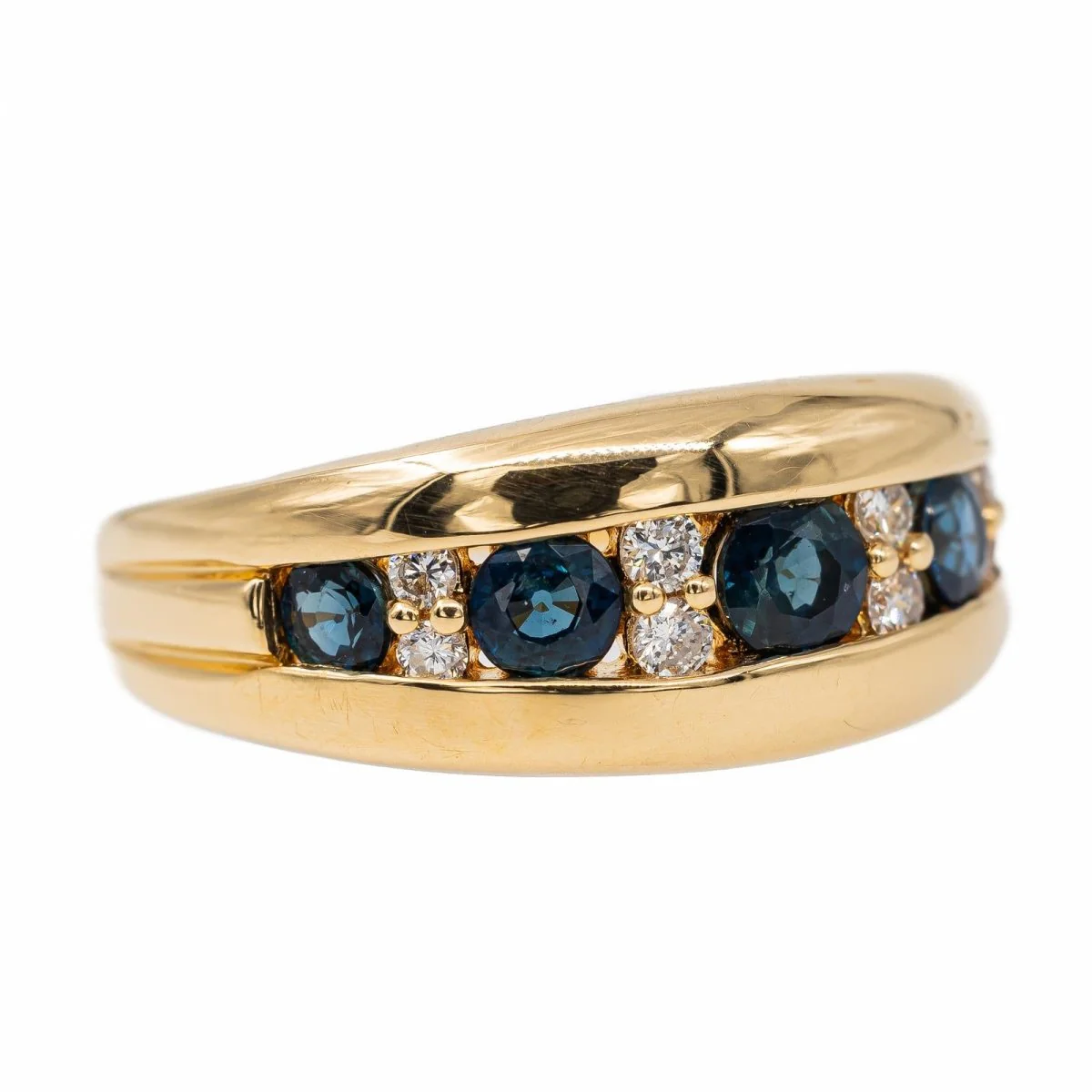 Bague Bandeau Or jaune Saphir - Image 7