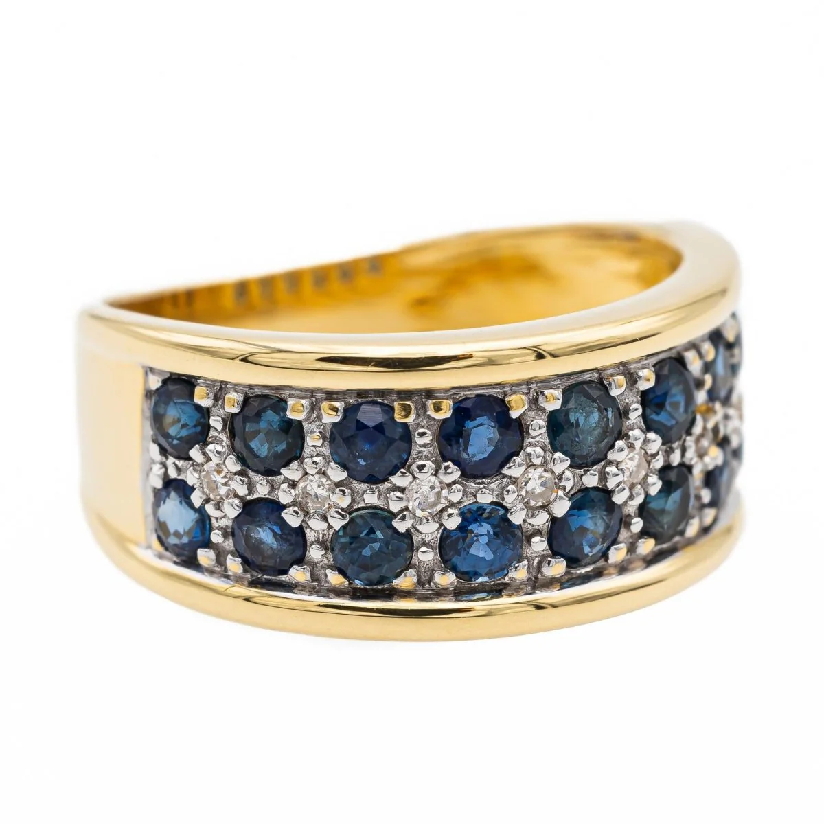 Bague Bandeau Or jaune Saphir - Image 7