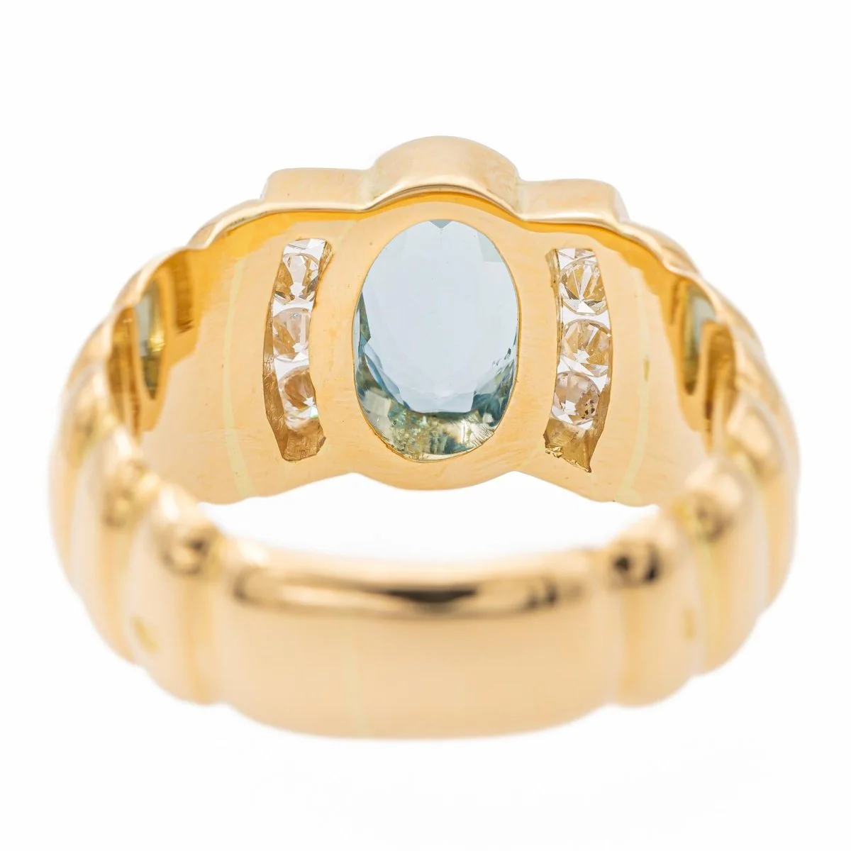 Bague Bandeau en or jaune, topaze et diamants - Image 3
