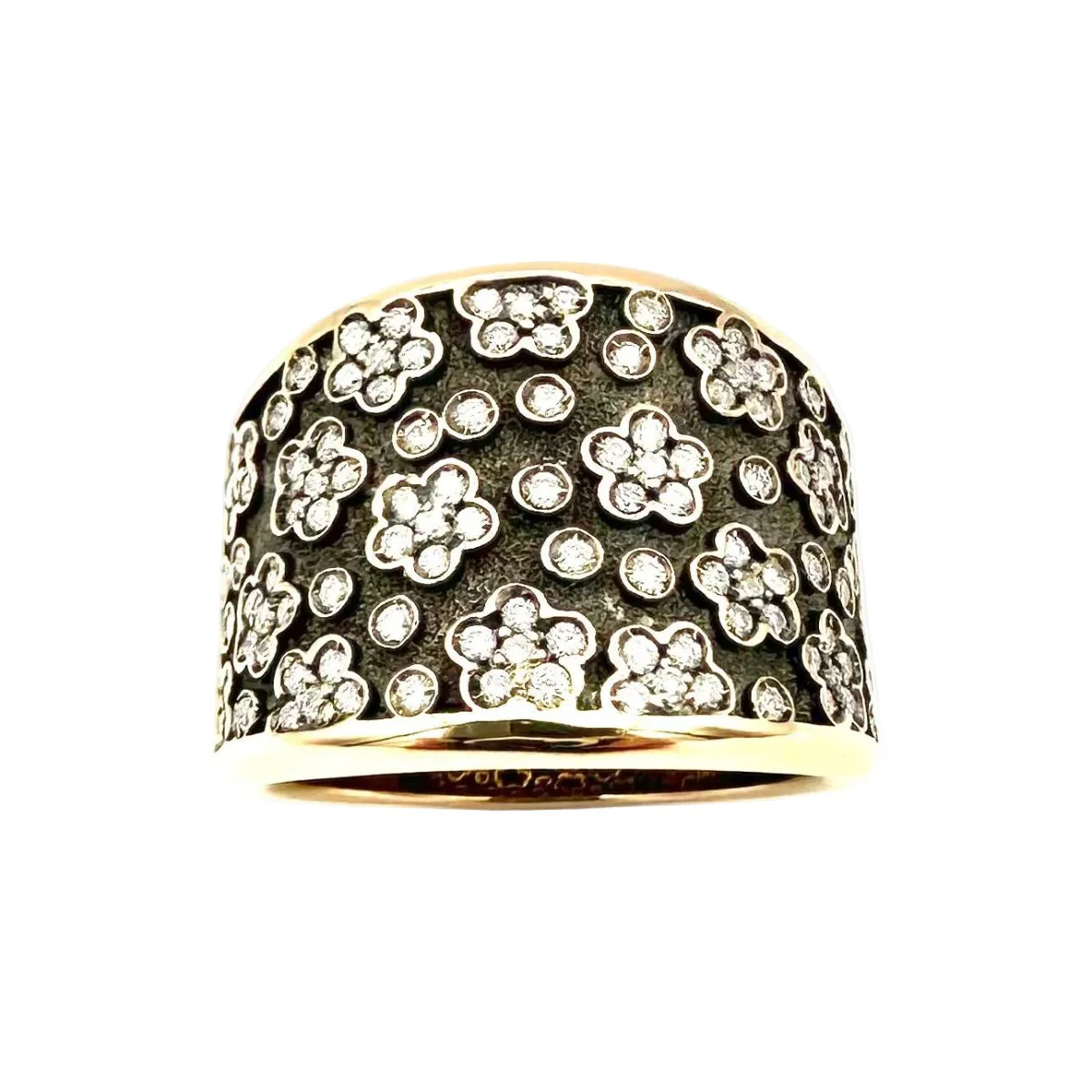 Bague Bandeau PASQUALE BRUNI "Ricami" en or rose, or noir et diamants - Image 5