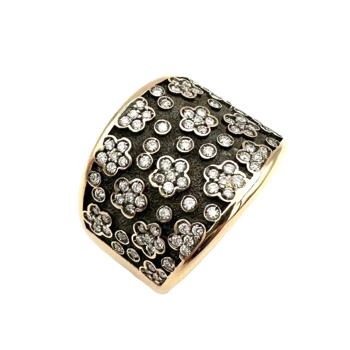 Bague Bandeau PASQUALE BRUNI "Ricami" en or rose, or noir et diamants - Image 6