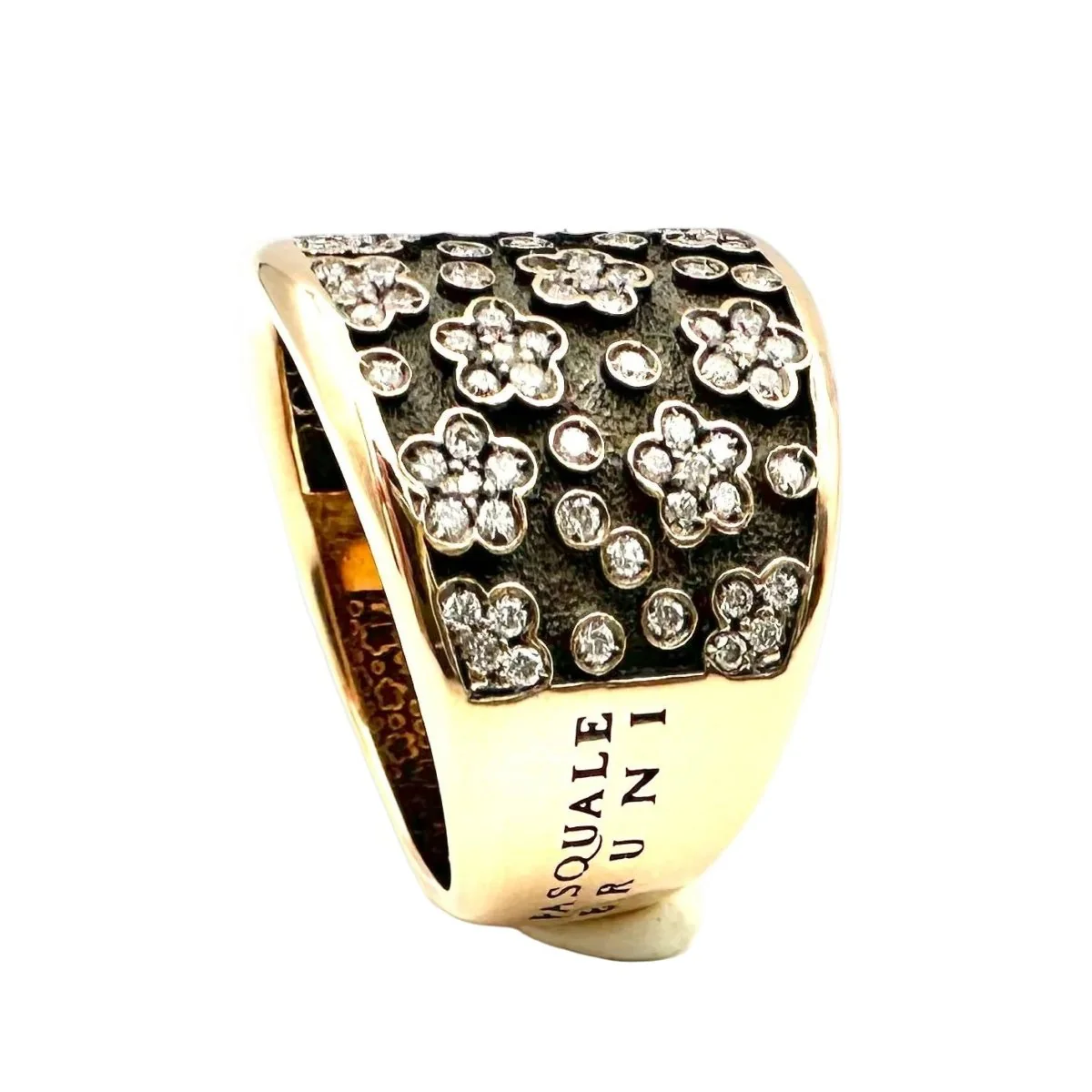 Bague Bandeau PASQUALE BRUNI "Ricami" en or rose, or noir et diamants - Image 7