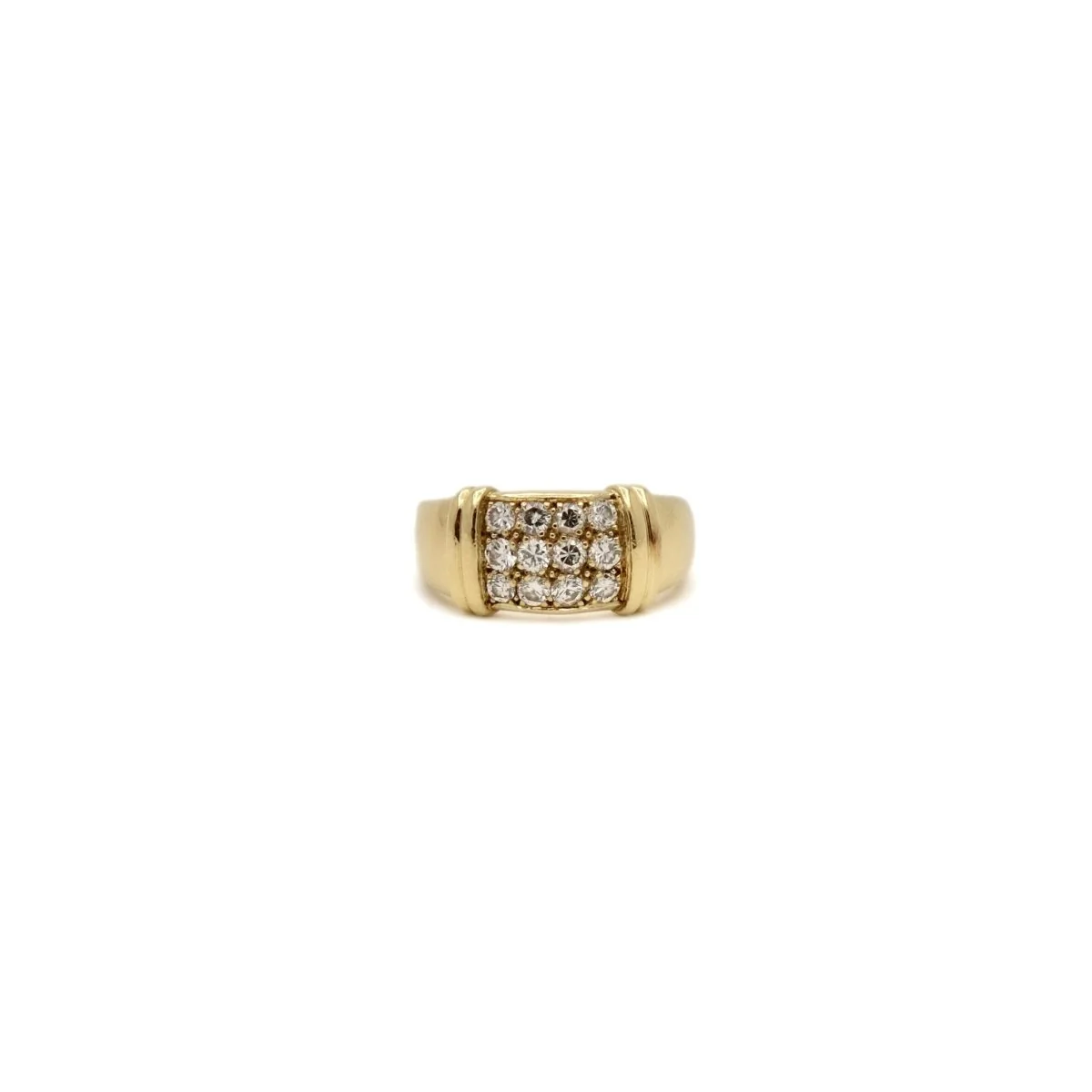 Bague Bandeau en or jaune et diamants