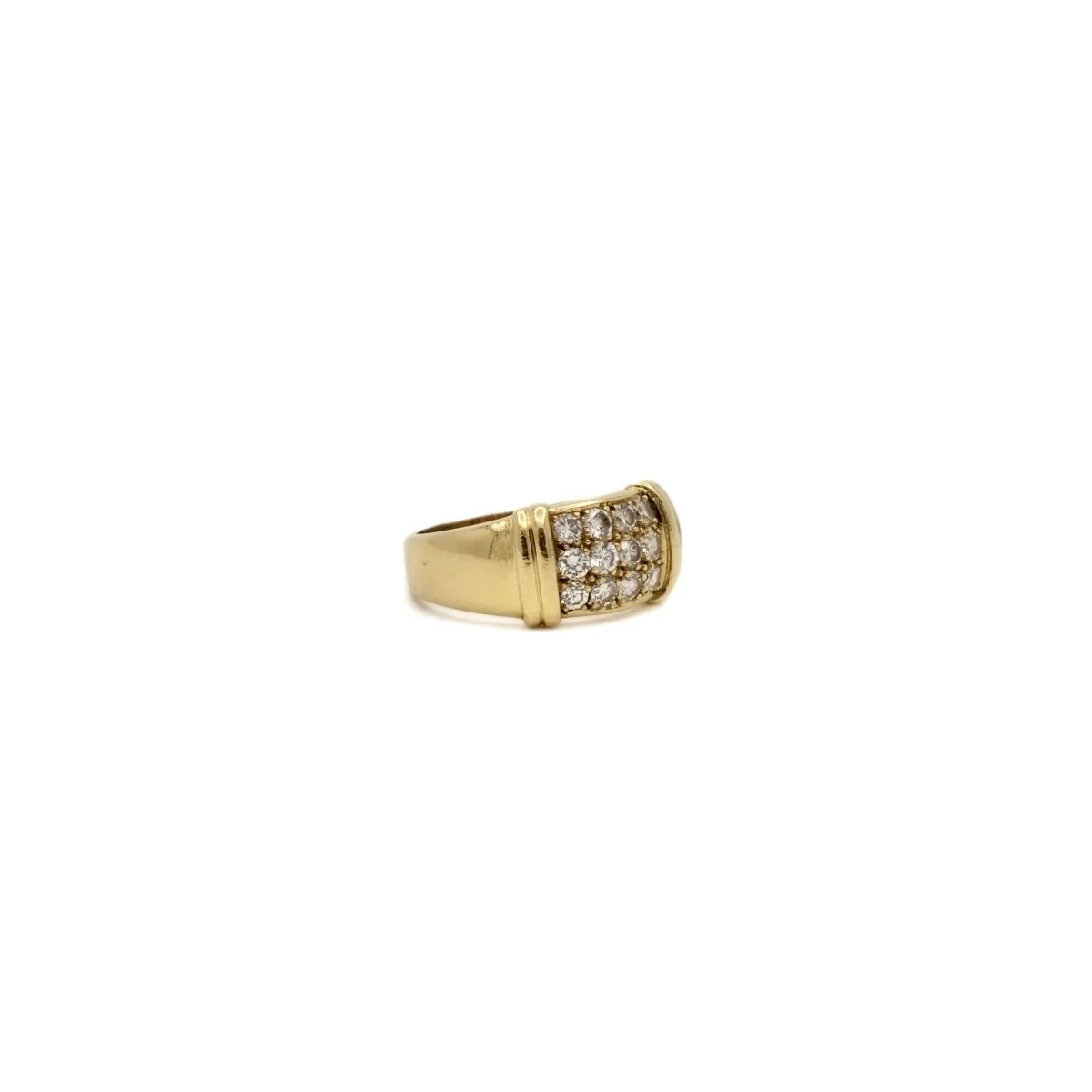 Bague Bandeau en or jaune et diamants - Image 5