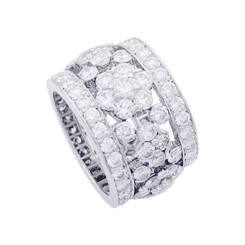 Bague bandeau platine et diamants. - Image 3