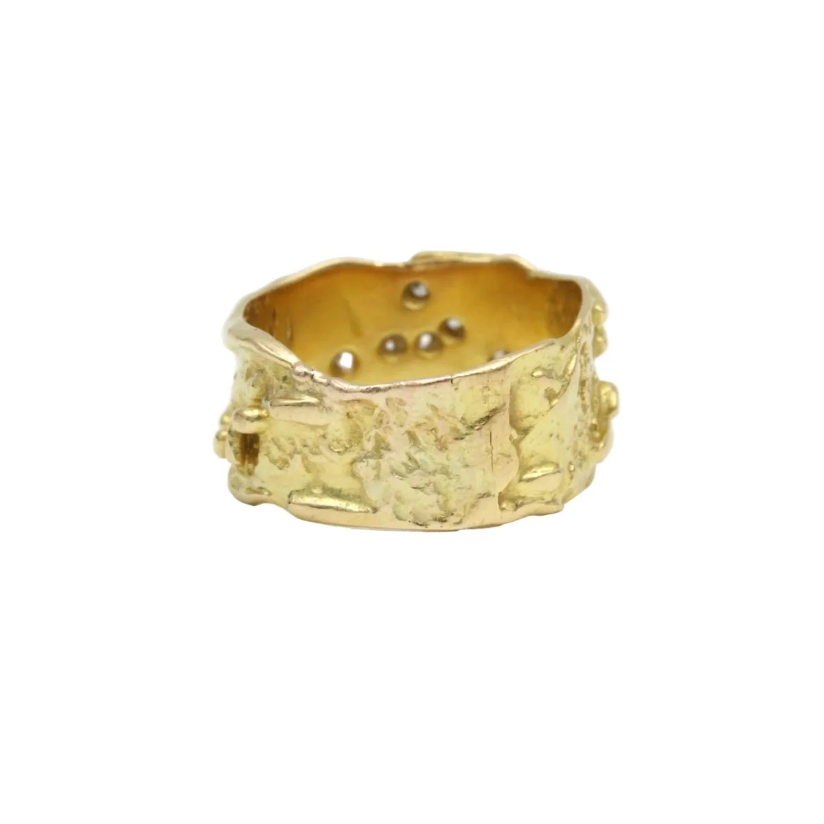 Bague Bandeau ROLAND SCHAD en or jaune et diamants - Image 4