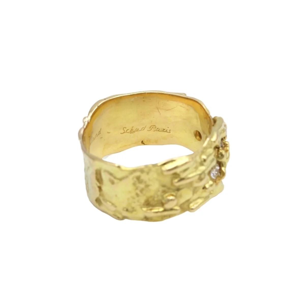 Bague Bandeau ROLAND SCHAD en or jaune et diamants - Image 5