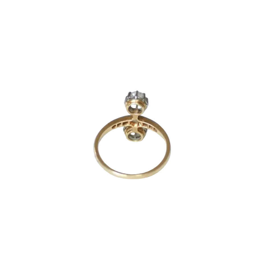 Bague en or jaune, platine, et diamants - Image 4