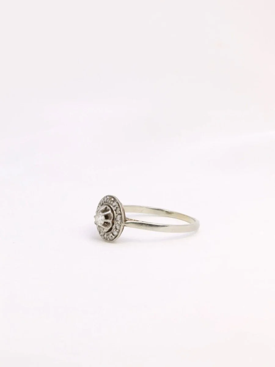 Bague Belle Epoque or platine diamants taille ancienne 0,15 ct - Image 4
