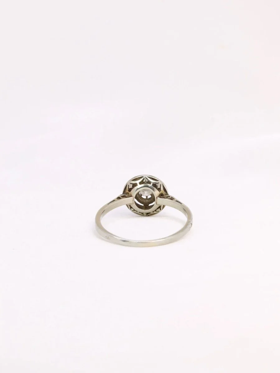 Bague Belle Epoque or platine diamants taille ancienne 0,15 ct - Image 6