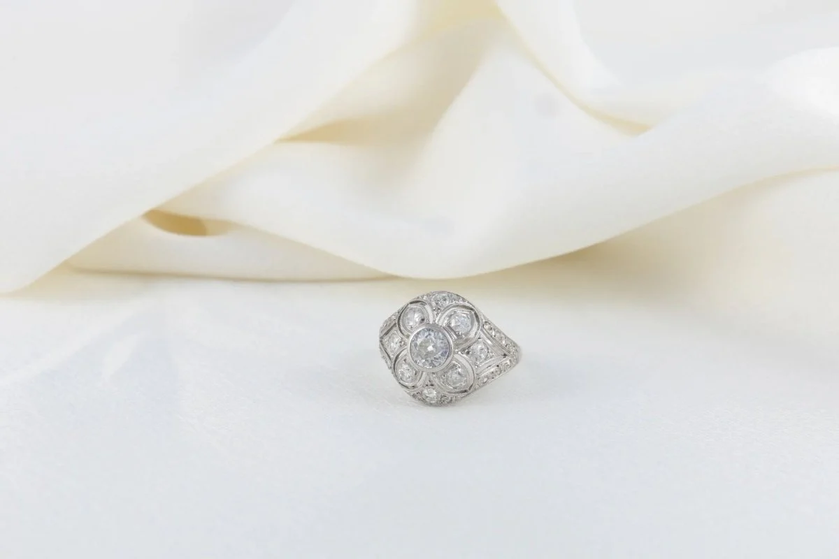 Bague Belle Epoque 1920 en Platine et Diamants - Image 6