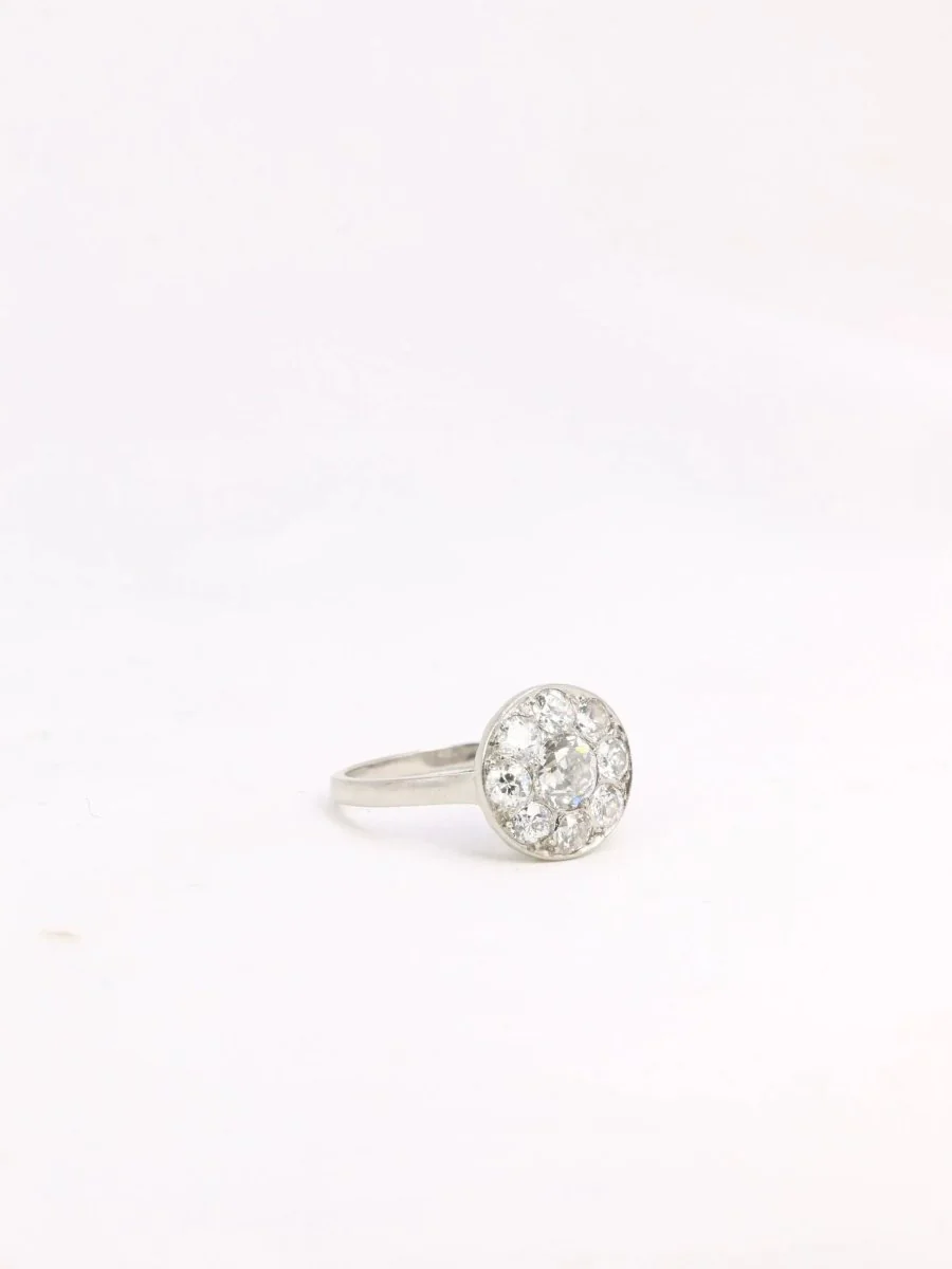 Bague Belle Epoque platine diamants taille ancienne - Image 7