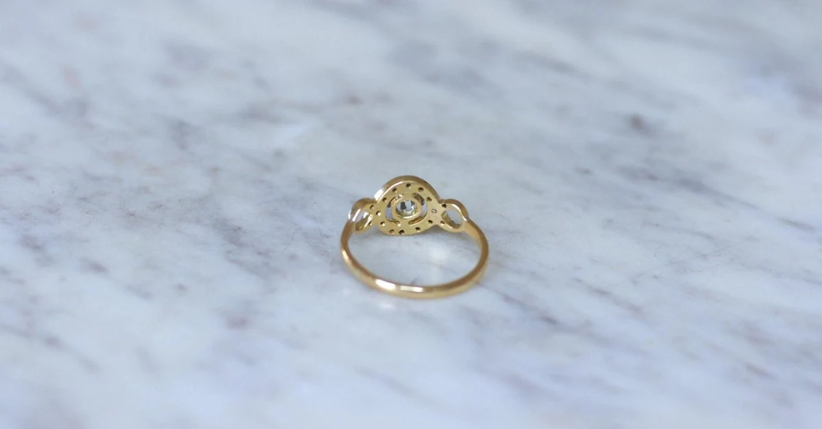 Bague Belle Epoque Infini Diamants sur Or et Platine - Image 9