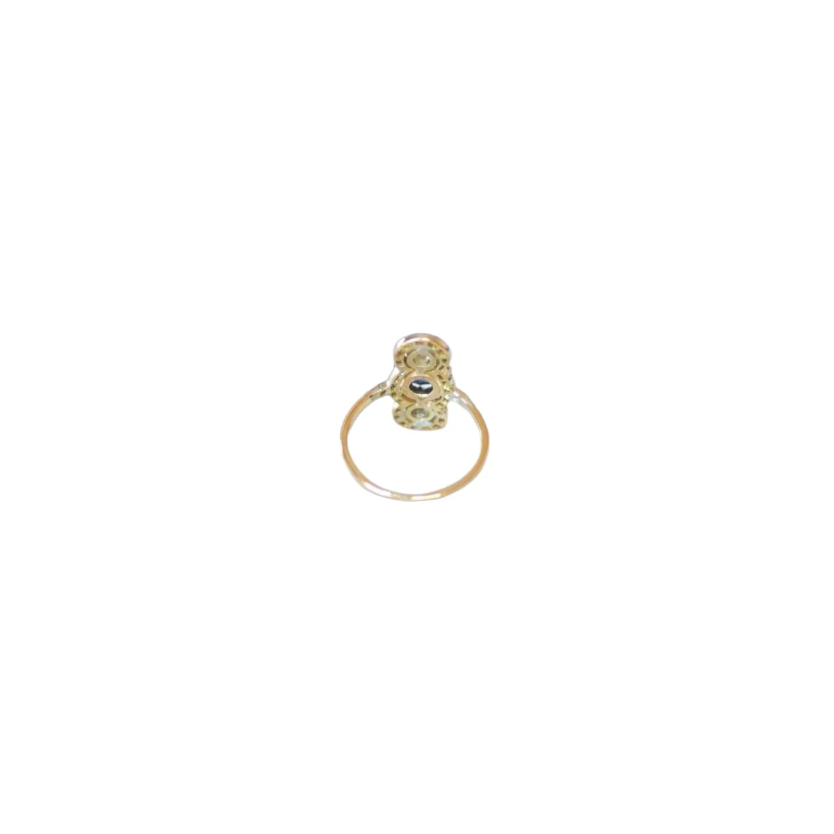 Bague Belle Epoque Saphir 1,18 Cts et Diamants - Image 8