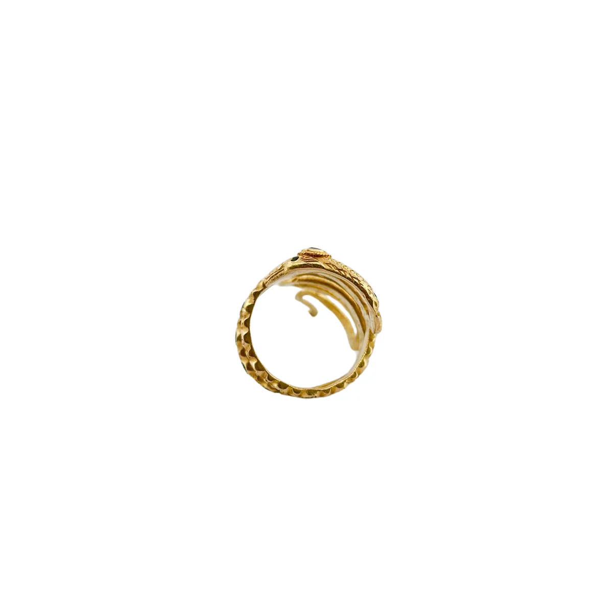 Bague Serpent en or jaune, émeraude, saphirs et rubis - Image 3