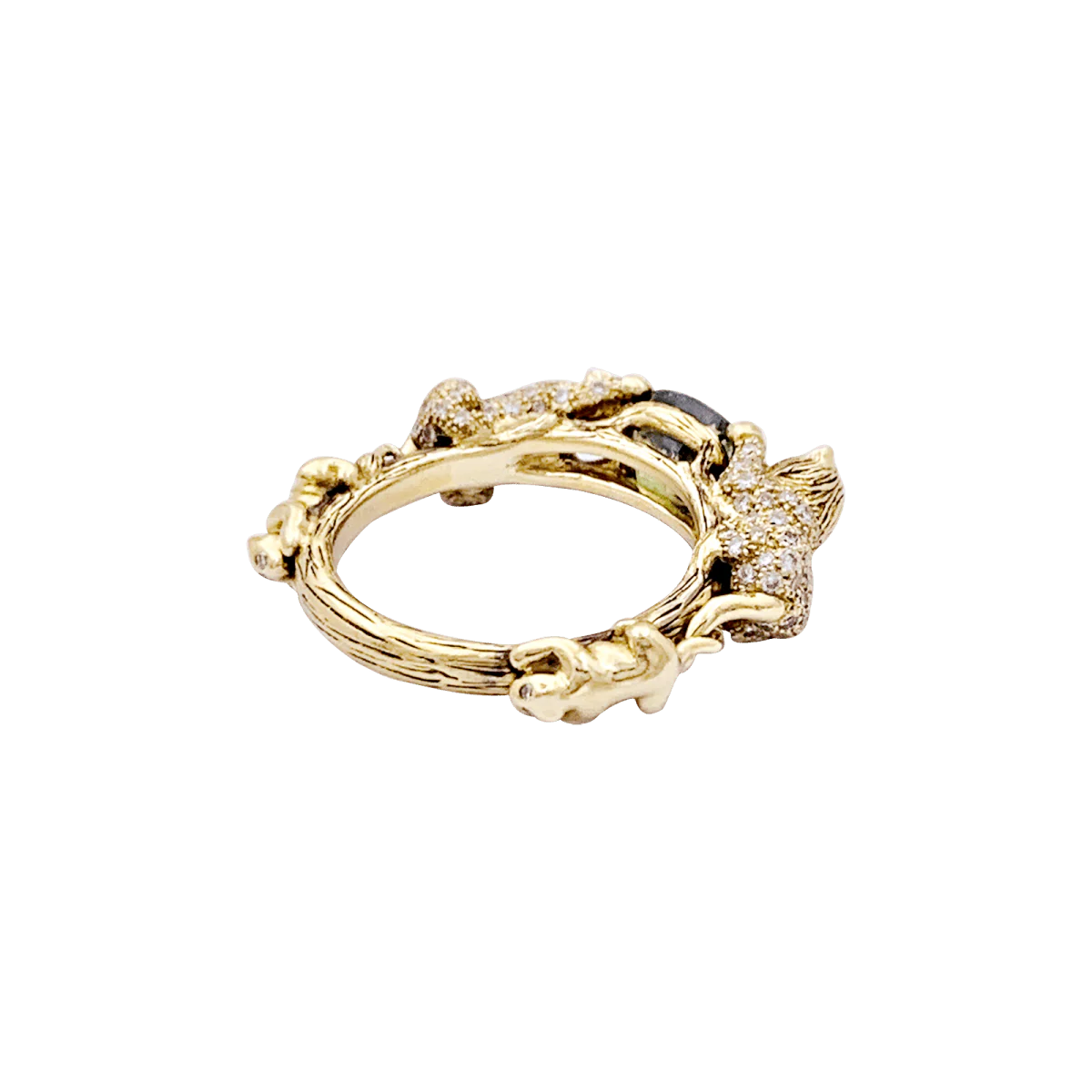 Bague BIBI VAN DER VELDEN "Family Crest Lion" en or jaune, saphir et diamants - Image 5