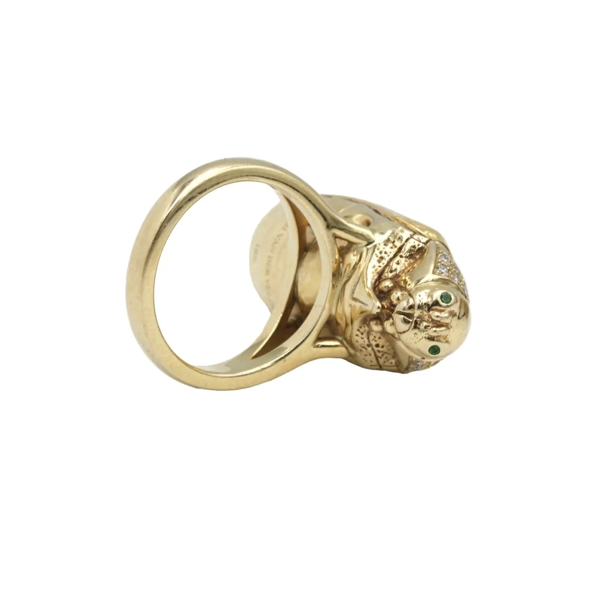 Bague BIBI VAN DER VELDEN "Scarabée" en or jaune, grenats et diamants - Image 6