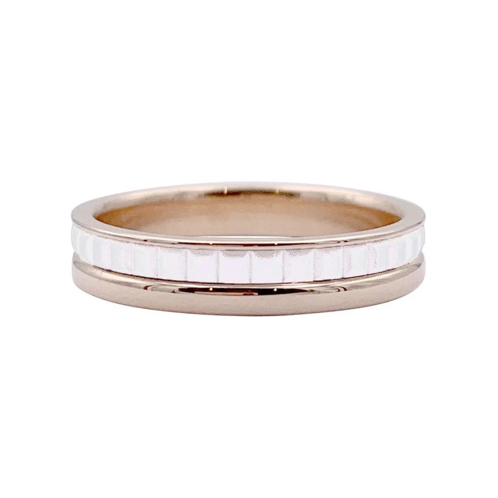 Bague Alliance BOUCHERON "Quatre White Edition" en céramique et or rose