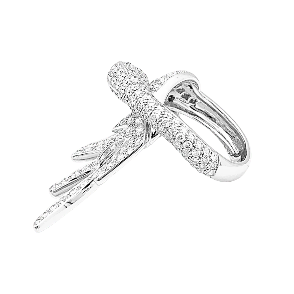 Bague Cocktail BOUCHERON "Cypris le Cygne" en or blanc, rubis et diamants - Image 5