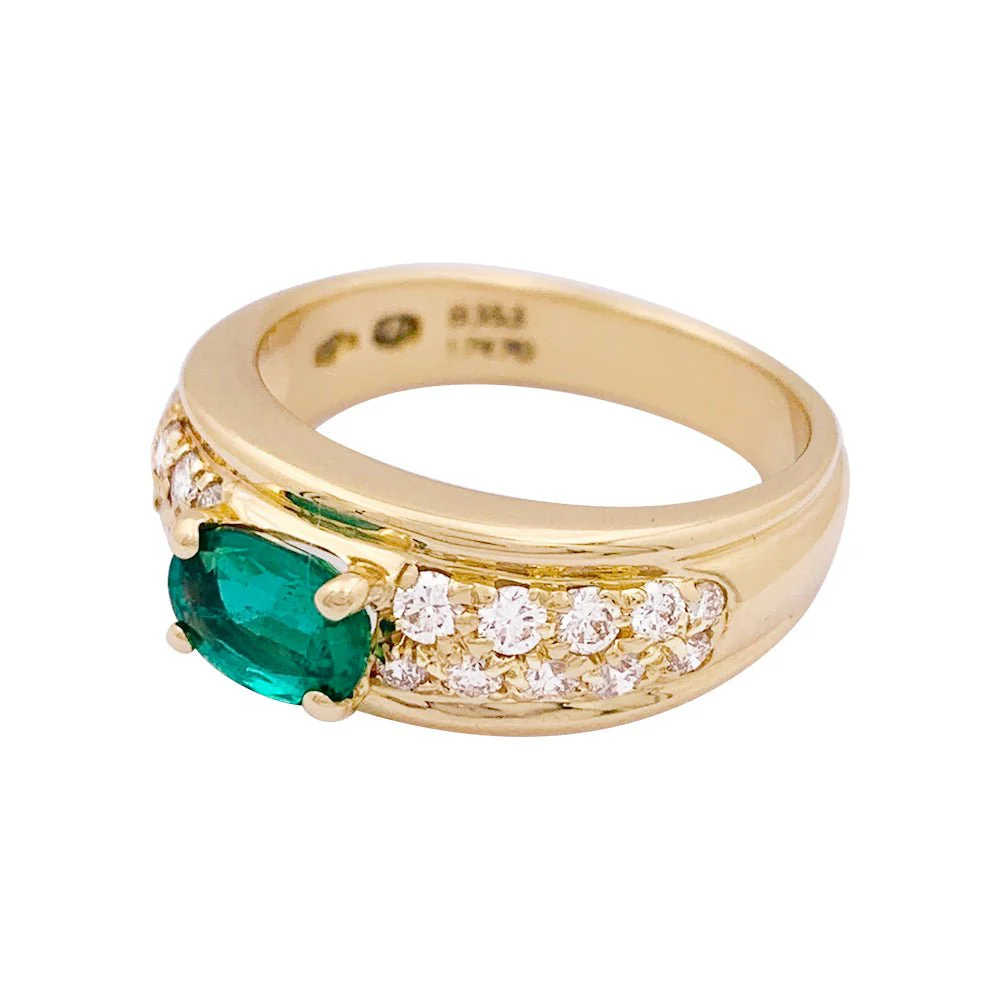Bague BOUCHERON "Axelle" en or jaune, émeraude et diamants - Image 4
