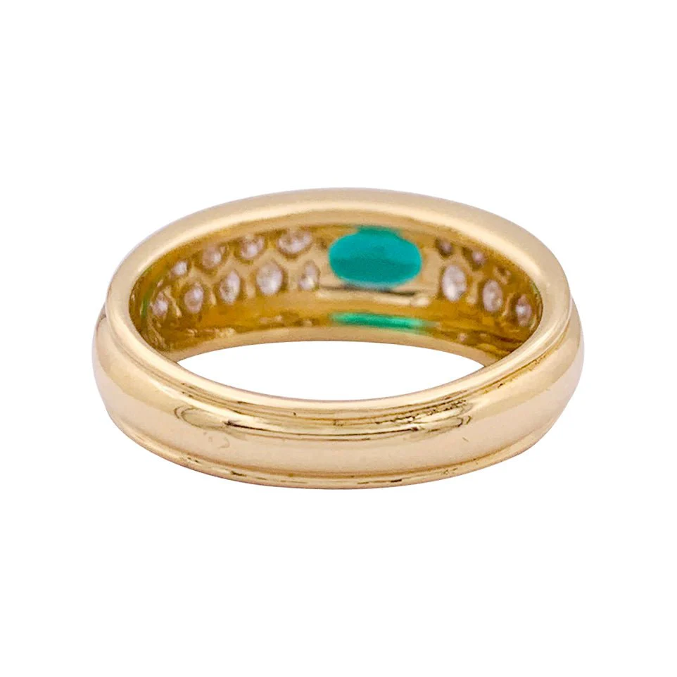 Bague BOUCHERON "Axelle" en or jaune, émeraude et diamants - Image 5