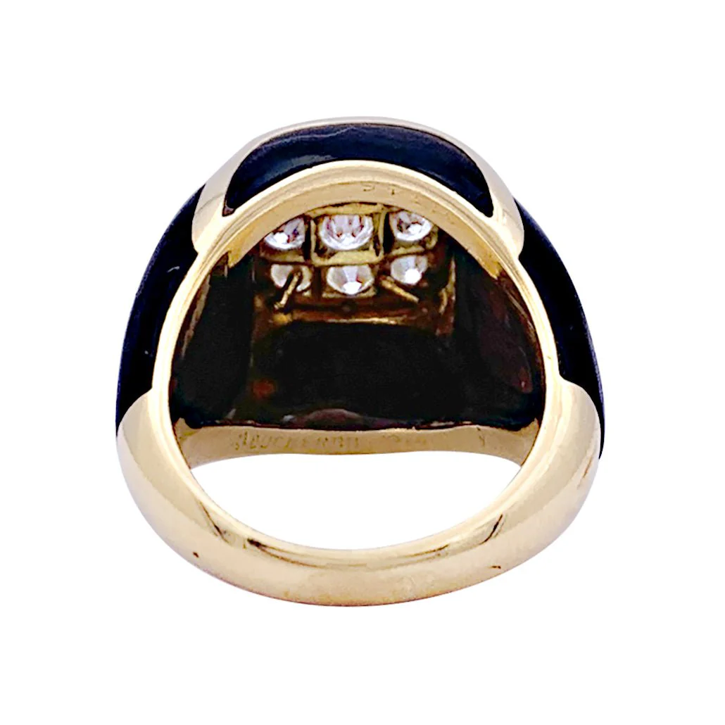 Bague BOUCHERON, "Chevalière", or jaune, bois et diamants. - Image 5