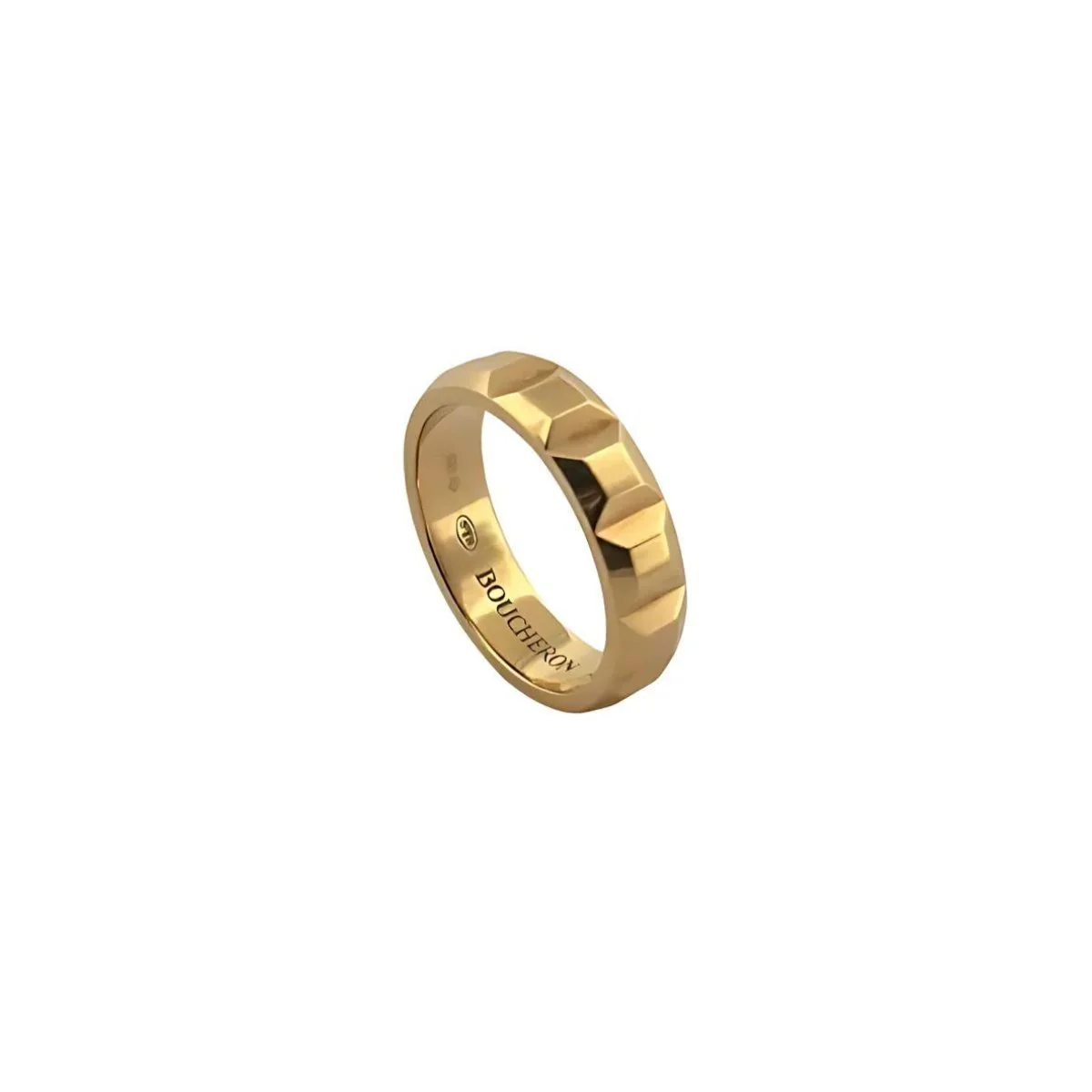 Bague Alliance BOUCHERON "Clous de Paris" en or jaune - Image 3