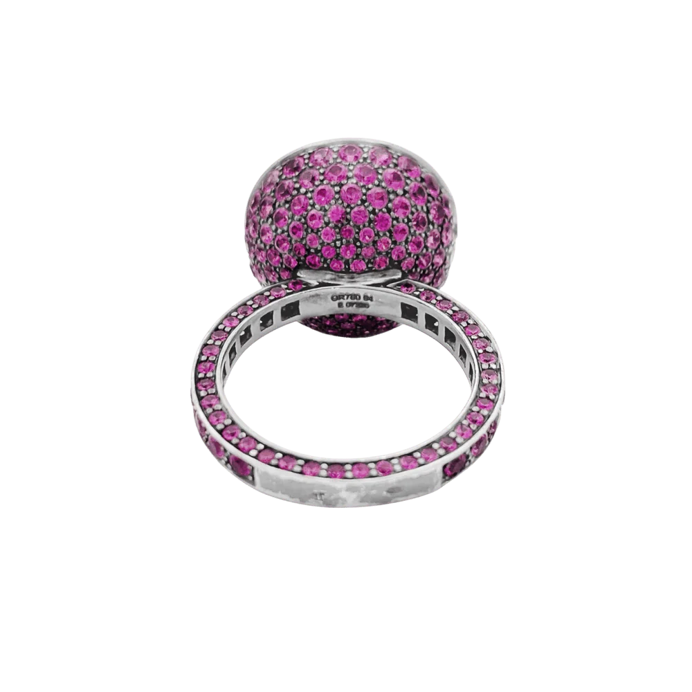 Bague Cocktail BOUCHERON "Liz" en or blanc, tourmaline et saphirs - Image 4