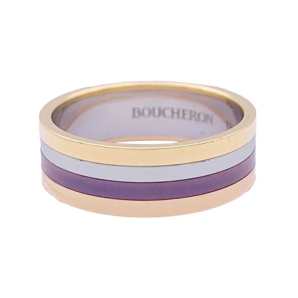 Bague BOUCHERON "My First Quatre" en or jaune, or rose, acier et PVD